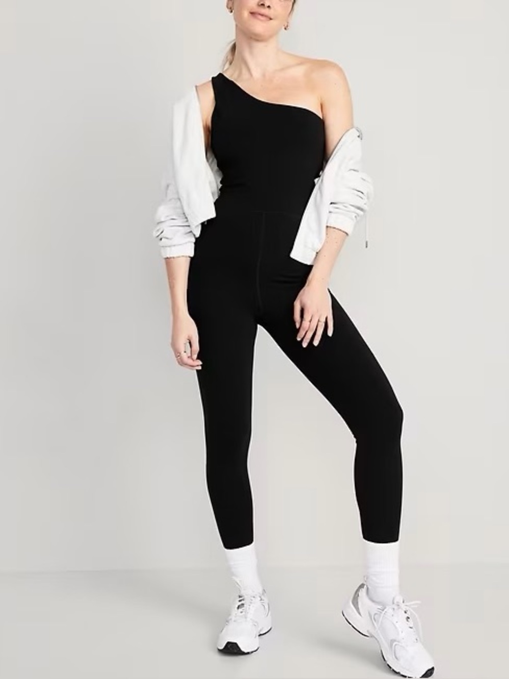 Old Navy Active Powerchill One Shoulder Bodysuit, Black, Size L